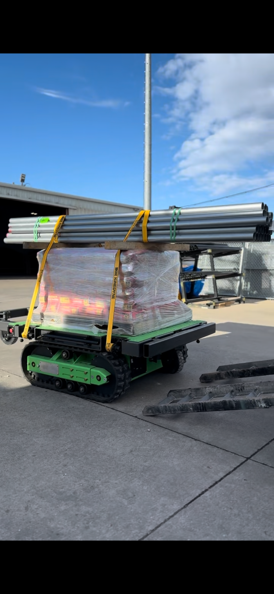 HaulBot carrying pipe